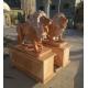 Garden decoration Stone walking lions pink marble animal sculpture,stone carving supplier