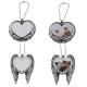 Sublimation Angel Wing Blank Car Hanging Ornament Pendant Love Heart Shaped Personalized Photo For Home Window DIY