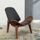 Leisure Modern Solid Wood Chairs With White / Black Color Leather Seats