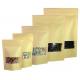 Stand Up Doypack Heat Seal Brown Kraft Paper Packaging Bags Multi Size With Matte Window