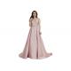 Soft Forging Inki Pink European Style Evening Dresses With Bow Sash Floor Length