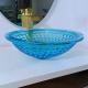 Artistic Blue Vessel Bathroom Sinks Ocean Crystal Round Shape Vanity Sink