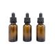 Amber 30ml Glass Cosmetic Bottles Essential Oil With Ratchet Closure Dropper