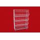 Collapsible Metal Wire Storage Baskets , Mobile Tiered Wire Basket Display Shelf