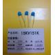 Green 151K Carbon Film Resistor Ceramic Disc Capacitor Singlelayer 15KV 150pF Y5T