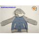 100% Cotton Kids Hooded Jacket Contrast Long Sleeve Cap Snaps For Closure