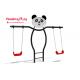 Fitness Plastic Swing Sets , Cute Commercial Swing Set Panda Design