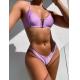 Bikini Push Up Swimsuit Stitching Transparent Split Sexy Swimming Suit For Ladies purple and other colour  cool bikini