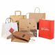Take Away Food Recycle Kraft Paper Bags With Handle CMYK Color