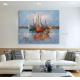 Handmade 20 X 24 Impressionism Boats Oil Painting Dining Room