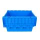 Secure Industrial Transport PP Tote Bin with Attached Lid and Stackable Design