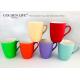 Spray paint porcelain 6 Piece 12 oz Mug Set in Assorted Colors, embossed mugs 12 ounce, Multicolor