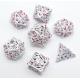 Durable Antiwear Small Dice Set , Handmade White Polyhedral Dice