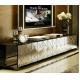Silver Mirrored TV Stand Metal Hinge W200 * D40 * H42cm Size Durable Wood