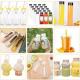 Clear Food Grade PET Plastic Water Drinking Bottles 100ml 250ml 350ml Square Beverage Smoothie Juice Bottles with Top