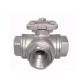 3-way stainless steel ball valve 1000wog ISO-5211 DIRECT MOUNTING PAD npt reduce port l/t
