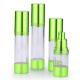 Cosmetic Travel Airless Pump Spray Bottle 50 Ml 15ml 30ml 40ml Shiny Green Pink