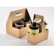 4 cups of beverage portable corrugated paper container milk tea cup holder