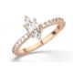 D VS1 18K Rose Gold Ring 2CT Weight Marquise Cut for Engagement