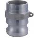 Aluminum Cam groove coupling adapter with male thread control  Type F MIL-A-A-59326