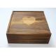 Laser Engraved Logo Custom Wood Photo Box , Roast Color Wedding Album Presentation Box