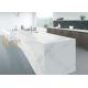 High Hardness White Quartz Artificial Stone Wall Panels Honed Surfaces Finished