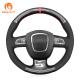 Hand Sewing Carbon Suede Steering Wheel Cover for Audi A3 A4 A5 A8 Q7 RS4 S4 S5 S6 S8