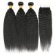 OEM  Yaki Straight Hair Weave 10A 100% Human Hair Weave With Closure For Sports