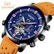 Hollow  Bottom  Mens Mechanical Watches Hardness Mineral Glass Dial