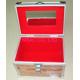 Sliver Aluminium Cosmetic Case Red Lining Inside 90 Degree Open 220 X 150 X 180mm
