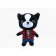 30 cm soft short pile plaid shirt with jeans huggable dog kids plush toy