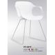 modern plastic dining arm chair with metal leg