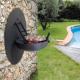 Decorative Wall Mounted Corten Steel BBQ Grill Fire Pit Retractable