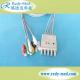 4mm Dia Disposable Ecg Lead Wires , IEC Pinch Grabber Lead Shielded Cable