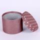 Round Pink Paper Tea Box Glitter , Cardboard Tube Boxes Full Color Printing
