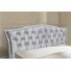 Luxurious King Size Velvet Fabric Bed Frame With Tufted And Crystal Headboard
