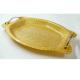 Gold Acrylic Serving Tray with Stainless Handle