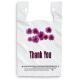 Purple Flower Thank You Plastic Shopping Bags - 500 pcs/case, white colour,LDPE material