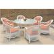 YLX-RN-048 Water Proof White Rattan Chair and Table for Outside Garden