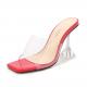 MES002 Summer Fish Mouth Women'S Sandals And Slippers Sexy Wine Glasses With High Heels Transparent Women'S Shoes High-H