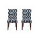 Classic Upholstered Accent Geometric Fabric Dining Room Chairs