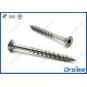 Square Drive Deck Screws with Nibs, Double Countersunk Head, Stainless Steel 304