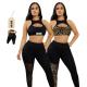 HEXIN Women's Gym Fitness Set Bra and Leggings Solid Pattern 7 Days Sample Order Support