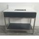 metal/304# stainless steel  Bathroom vanity with wood shelf /bathroom cabinet /HOTEL VANITY V-014