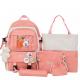 1.41 Inch Pink School Backpack Sets Girls Boys 5pc Backpack Set
