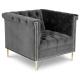 wholesale classic single seat sofa chair velvet fabric tufted upholstery accent for living room furniture