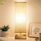 Nordic Eye Protection Solid Wood LED Bedside Table Lamp With Square Linen