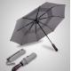 Double Canopy Layer Automatic Open And Close Compact Umbrella Vented Grey Color