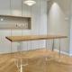 Transparent Acrylic T-Shaped Dining Table Custom Color Legs with Thickened Base