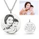 0.11oz 0.98in Custom Silver Necklaces Boyfriend Engraved Picture Necklace
